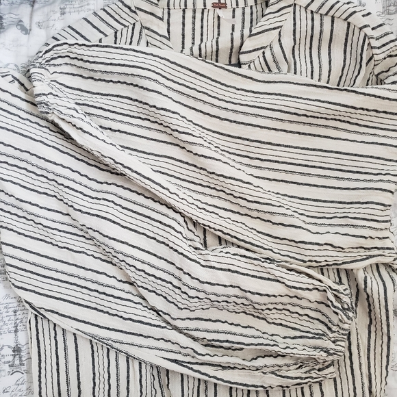 Free People Striped Tunic Off White and Dark Grey - Picture 8 of 14